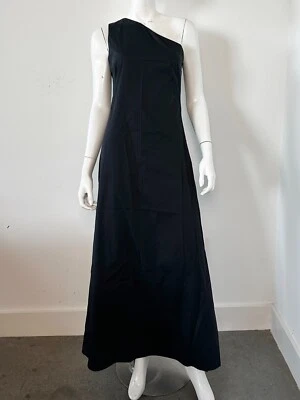 Vestido Simon Miller Dune Un Hombro Algodón Popelina Negro Talla 6 Foto 1 de 4