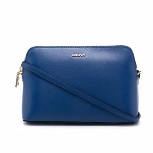 DKNY Bryant Leather Crossbody Bag Blue Chic Glam Travel Comfort Cute Classic:NWT - Picture 1 of 11