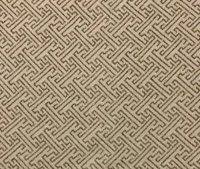 LACEFIELD DESIGNS IKAT FRETWORK CEDAR BROWN GEOMETRIC FABRIC BY THE YARD 54"W - Image 1 of 4
