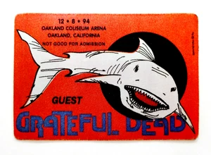 Grateful Dead Backstage Pass Oakland Coliseum California 12/8/94 12/8/1994 Shark - Picture 1 of 12