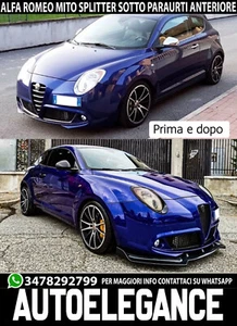 0079 SPLITTER ALFA ROMEO MITO KLINGE UNTER STOßSTANGE VORNE SCHWARZ GLÄNZEND ABS - Bild 1 von 24