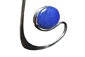 Skandinavien Design Silber Lapislazuli HALSREIF ° Halsschmuck  Handarbeit Unikat - Bild 1 von 5