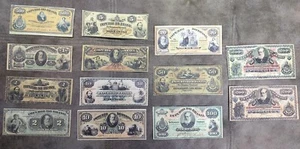 Ristampa su carta con banconote W/M miste Brasile 1868 - 1883 anni. SPEDIZIO... - Picture 1 of 13