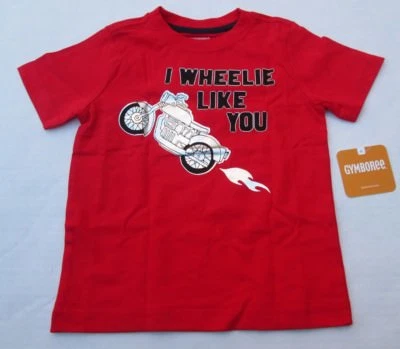 GYMBOREE Camisa Moto Niños 18 24 m NUEVA I WHEELIE LIKE YOU Roja Nueva Con Etiquetas Algodón Foto 1 de 4