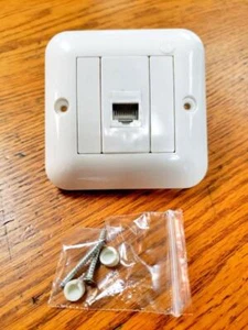 10pk Draco Yes RJ45 Wall Outlet w Cover Plate White 101320 TLA5-URJ45 FAST! A85 - Picture 1 of 1