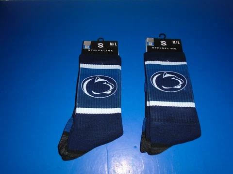 2 Pairs of Penn State Nittany Lions Strideline Men's Crew Socks M/L NEW Cover