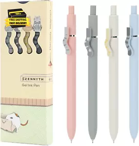Cute Cat Pens, 4 Pcs 0.5Mm Quick Dry Black Ink Gel Pens Fine Point Smooth Writin - Picture 1 of 6