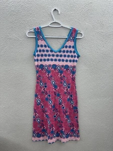 JNA Womens Dress Size Unknown Pink Floral Paisley Blue Trim Tank Y2K - Picture 1 of 8