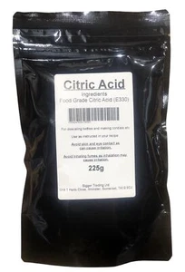 Citric Acid 225g Pouch Food Grade For Elderflower Cordial Descaling Homebrew - Picture 1 of 1