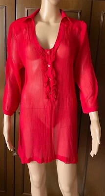 EMANUEL Women's silk blouse red color size IT 48 DE 42 US 12 GB 16 Blusa di seta - Immagine 1 di 4
