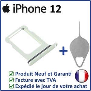 TIROIR CARTE SIM DE L'IPHONE 12 VERT AVEC JOINT ÉTANCHE + OUTIL - Photo 1 sur 3