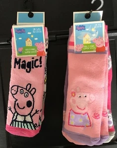 3 pares de calcetines de zapatillas rosadas para niñas con detalle de Peppa Pig - Imagen 1 de 5