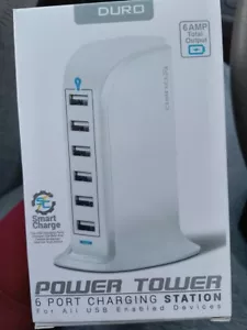 Aduro 40W 6-Port USB Desktop Charging Station Hub Wall Charger for iPhone iPad - Picture 1 of 2