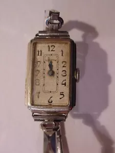 1920’s ILLINOIS Women’s Art Deco 14K White Gold-Filled 15-Jewel Armbanduhr - Läuft - Bild 1 von 7