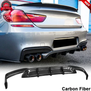 For BMW F06 F12 F13 650i M6 12-16 Carbon Fiber Rear Bumper Diffuser Lip Spoiler - Picture 1 of 12