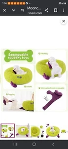 MOONCUBE DOGBED w/Toys GREEN NEW Medium - Picture 1 of 3