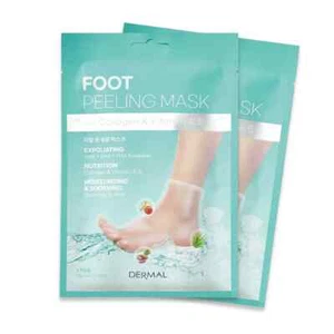 DERMAL Foot Peeling Mask 1 PAIR - Vit A&E, Exfoliating, Nutrition, Moisturizing - Picture 1 of 6