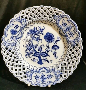 Zwiebelmuster,großer Durchbruchteller , Dubi Eichwald,Czechoslovakia 27,3cm, 666 - Bild 1 von 6