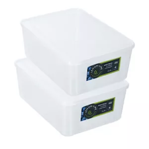 2x Lemon & Lime Keep Fresh 11.5L/36x14cm Rectangle Food Container Storage Clear - Picture 1 of 6