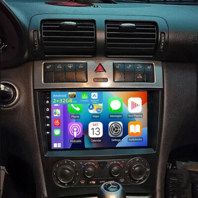 Radio de coche GPS navegación Android 15 CarPlay estéreo 2+32G para Mercedes-Benz Clase C/CLK Foto 1 de 4