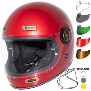 Black Orbit Gloss Cherry Red Motorcycle Helmet With Pinlock Lens & Extral Visor - Picture 1 of 31