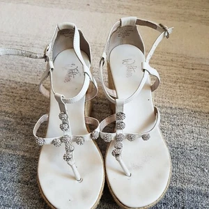 Wittner Damen weiß Keilabsatz hessischer Absatz Sandale mit silberner Bling Gr. 5 (38) gebraucht - Bild 1 von 12