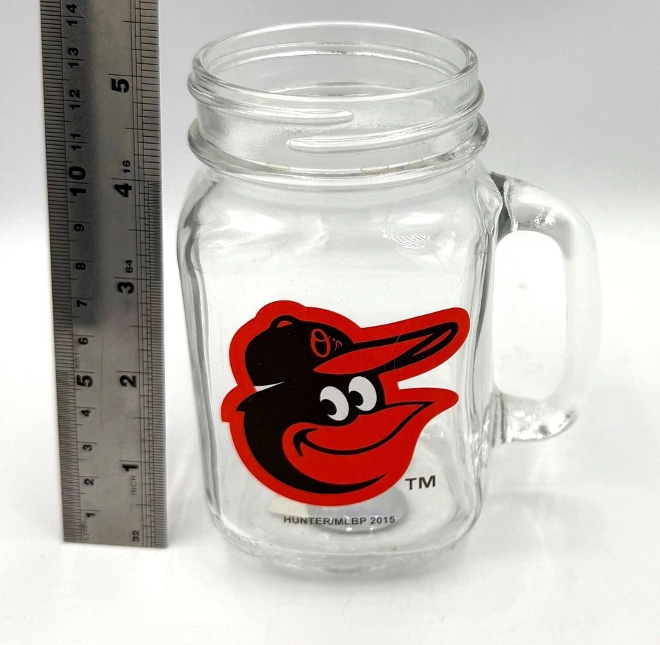 BALTIMORE ORIOLES MLB 12 OZ MASON JAR DRINKING GLASS FREE SHIPPING LAST ONE!! - Image 1 of 1