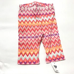 The Children’s Place Capri Leggings Size 6-9 Months Pink Chevron Print Pants New - Picture 1 of 4