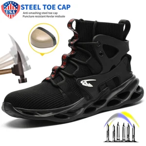 Arbeitsstiefel für Herren Stahlkappe Sicherheitsschuhe durchtrittsicher rutschfest Gr.12 - Bild 1 von 27