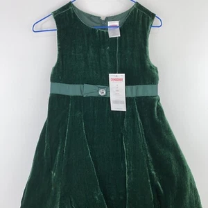 Vestito Velluto Verde Bambina GYMBOREE Tg 4 Nuovo Natale Vacanze - Foto 1 di 8