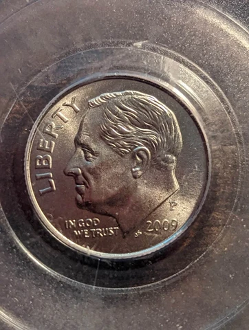 2009-P SATIN FINISH ROOSEVELT DIME PCGS SP68FB , FULL BANDS!! CASE SLIGHTLY SCRA Cover