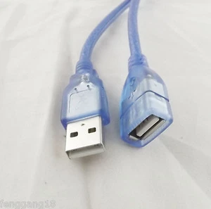 1x USB 2.0 A Male to Female Jack Data Cable Extension Cord Adapter Blue 1FT 30cm - Picture 1 of 7