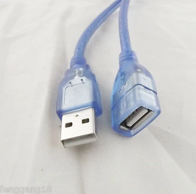 1x USB 2.0 A Male to Female Jack Data Cable Extension Cord Adapter Blue 1FT 30cm - Image 1 of 4