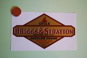 Briggs & Stratton Engine decal old Reproduction 4 3/4" 1949-62 LARGE 1 - Picture 1 of 1