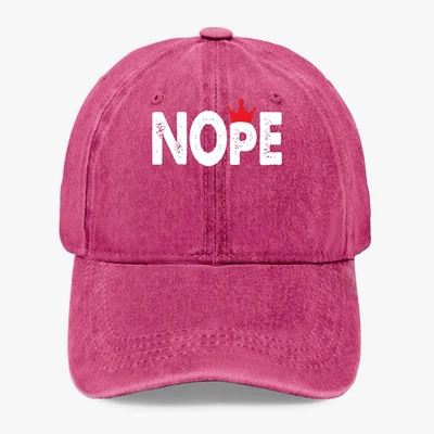 NOPE Crown бейсбольная кепка смешной графический папа шляпа винтажный регулируемый хлопок унисекс - Изображение 1 из 4