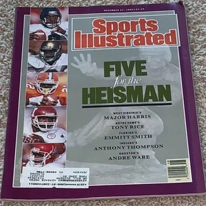 Five For The Heisman Smith/Harris/Rice/Ware Sports Illustrated November 27, 1989 - Picture 1 of 2