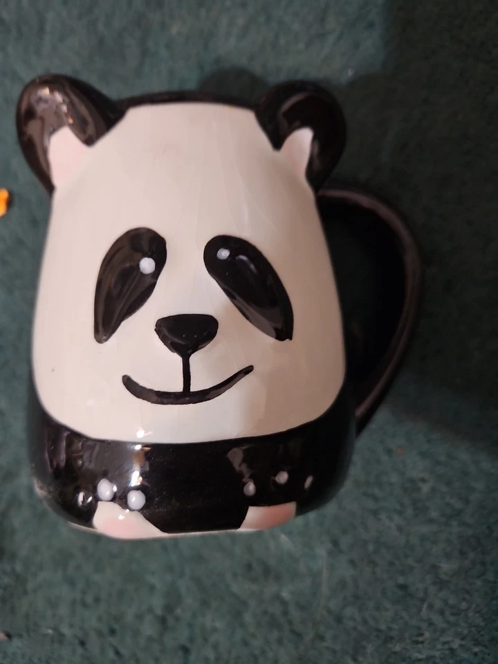 Taza de té café 3D Tag Black & White Panda Bear Zoo Animal 10 oz pieza Foto 1 de 4