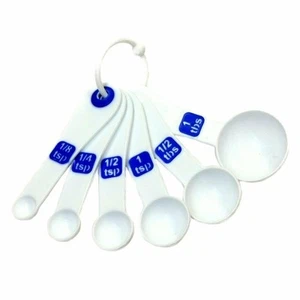 Juego de cuchara medidora de plástico con impresión grande Chef Craft de lectura automática de 6 piezas - azul - Imagen 1 de 4