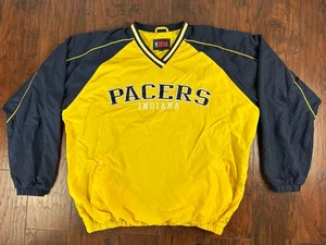 Vintage 90er Herren Champion NBA Pacers Windbreaker Pullover Gelb & Navy Blau Gr. XL - Bild 1 von 24