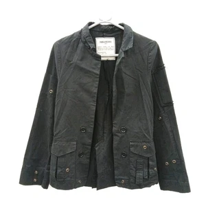 Zadig & Voltaire Ladies Cotton Jacket Size S UK 8 Black Vladimir Grunge RMF20-SM - Picture 1 of 3