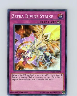 Yu-Gi-Oh TCG Zefra Divine Strike CROS-EN072 1st Edition Super Rare Card NM - Image 1 of 2