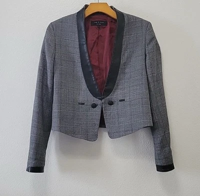 Rag and Bone Wool and leather blazer jacket  Women's size 2 - Image 1 of 4