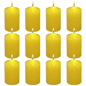 12 Pack 2x3 Inch Citronella Pillar Candles Outdoor Indoor, 22 Hours Dripless ... - Picture 1 of 9