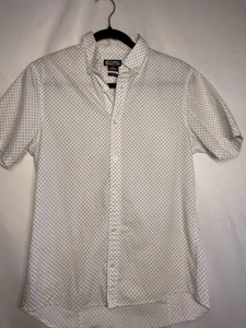 Hombre Michael Kors, Manga Corta Blanco/Azul Punteado Talla S Botón Abajo - Imagen 1 de 7