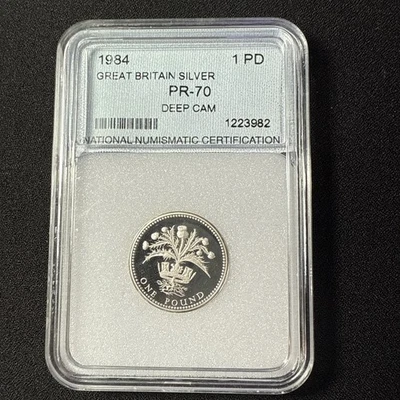 1984 UK STERLING SILVER PROOF ONE POUND COIN National Numismatic Certification - Image 1 of 2