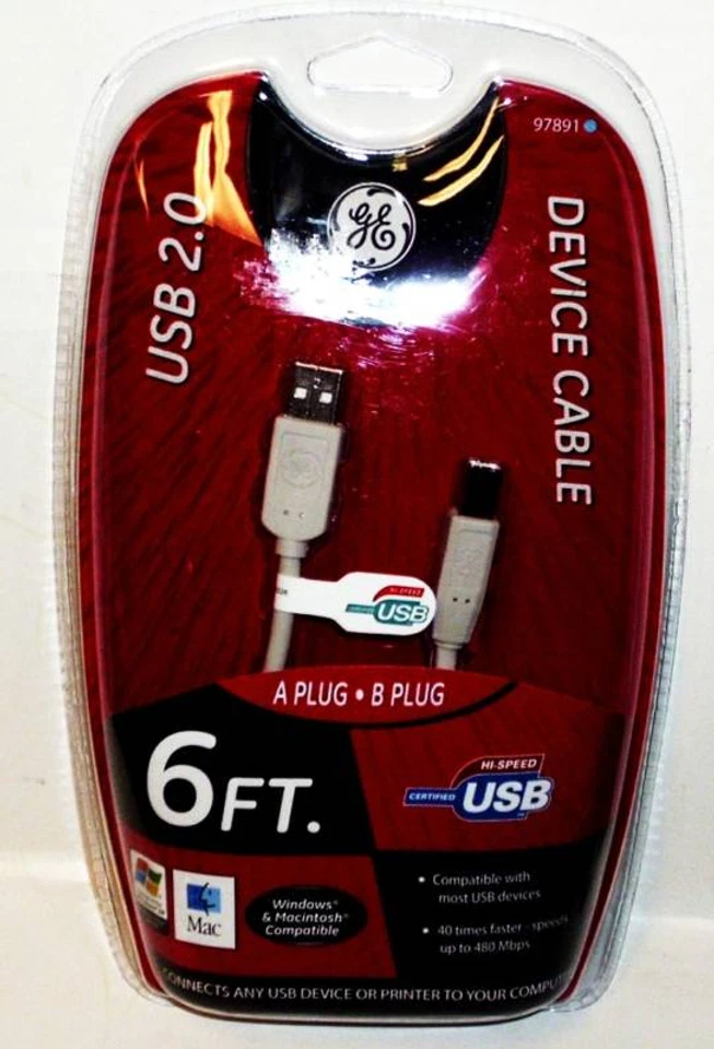 Cable USB GE 97891 A macho a B macho 6 pies Foto 1 de 1