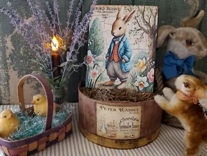 PRIMITIVES ANTIKES VINTAGE VOLKSSTIL OSTERN BUFORD HASE KANINCHEN SCHOKOLADENSCHILD - Bild 1 von 9