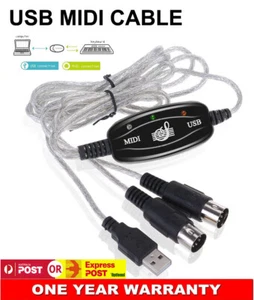New USB MIDI Interface Converter Cable to PC Music Keyboard Adapter Cords INOUT - Photo 1 sur 6
