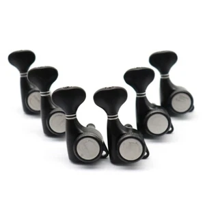 Gotoh Style 6 Inline Guitar Locking Tuners Machine Heads Tuning Key Pegs Black - Picture 1 of 9