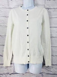 Boden Sweater Womens Small White Cardigan Button-Front Cotton NWT - Picture 1 of 12